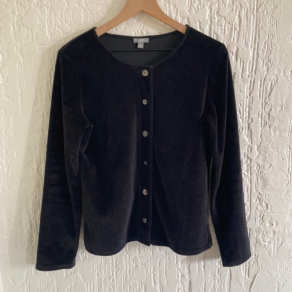J. Jill Black Button-Up Cardigan Sweater Size Small